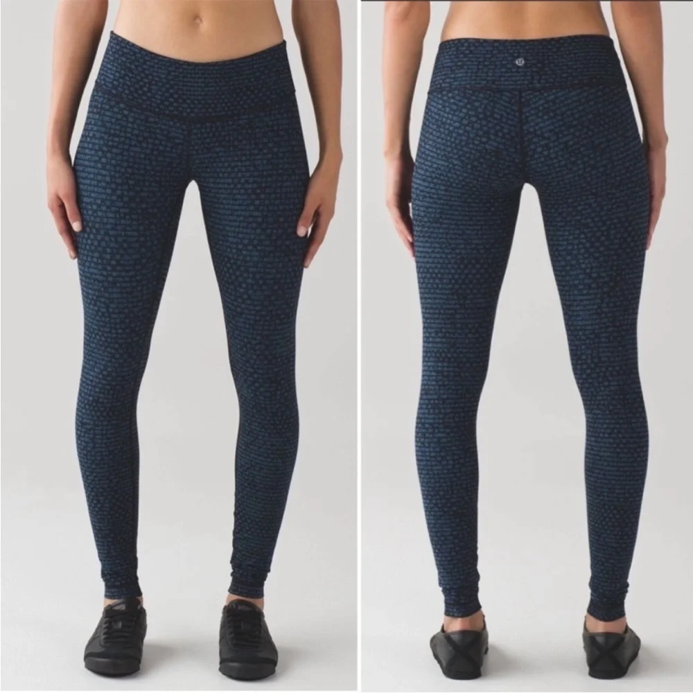 Lululemon Wunder Under Pant III Shatter Weave Desert Teal Alberta Lake Sz 4 - Picture 14 of 14